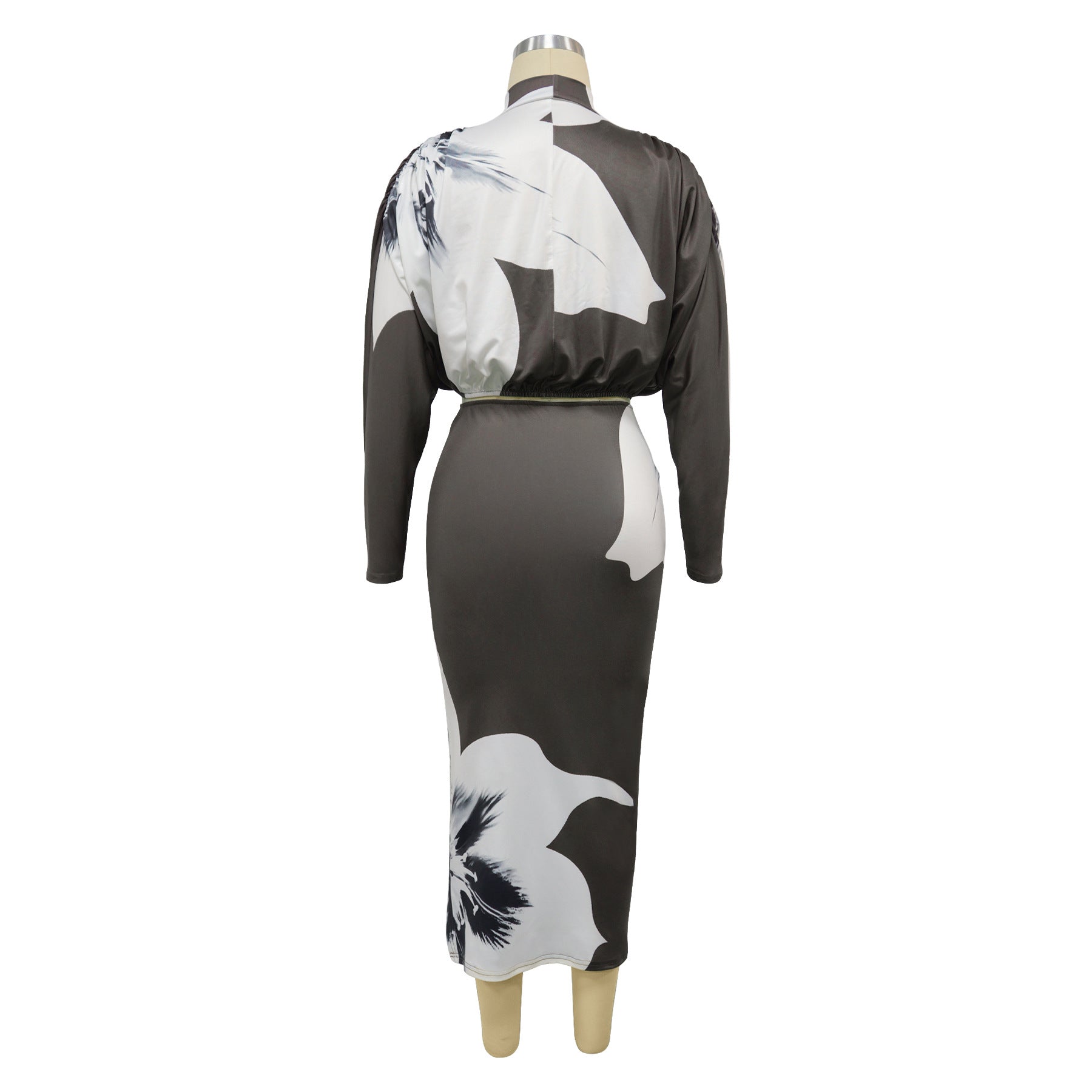 Women printed sexy long-sleeved Top and skirt two-piece suit 9