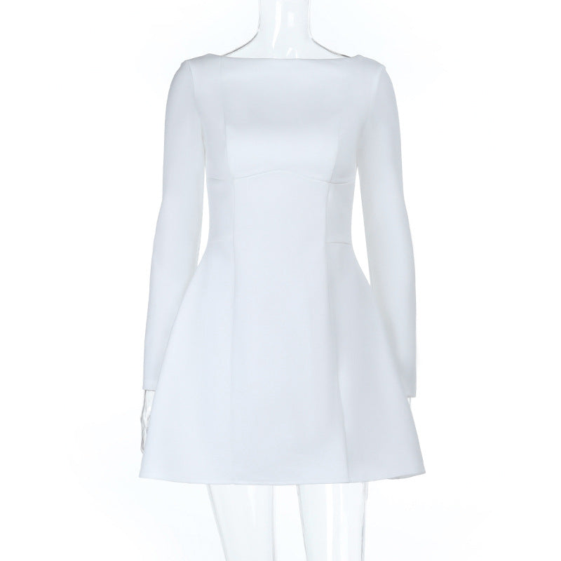 Women Autumn Sexy Backless Long-Sleeved Dress 4