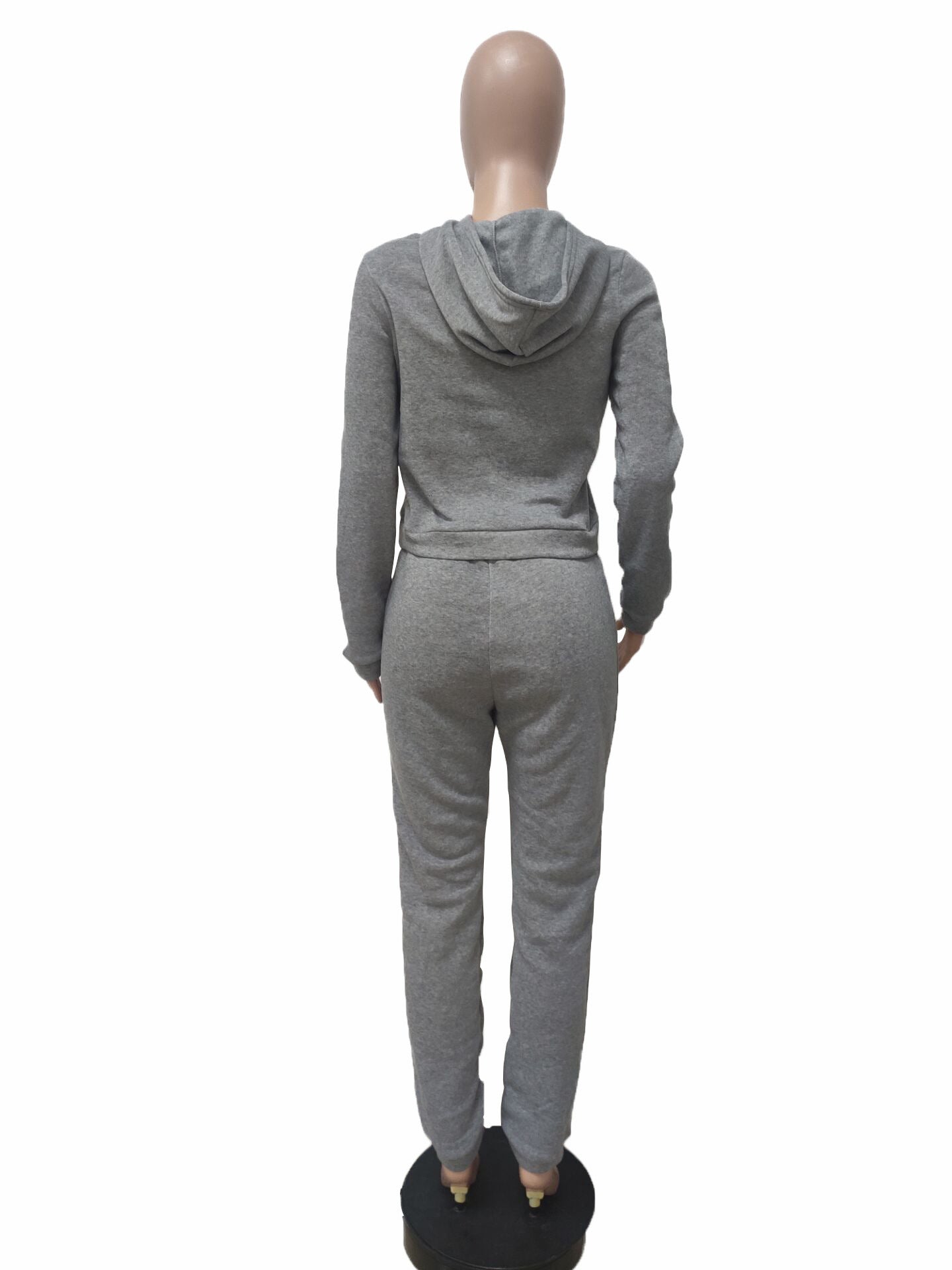 Women Fall/Winter Solid Hoodies and Pant Sport Two-Piece Set 30