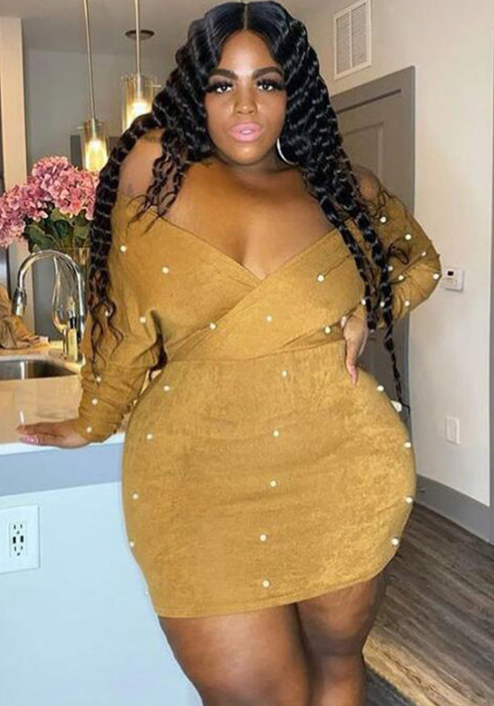 Women's Plus Size Chic Nightclub Slim Bodycon Dress