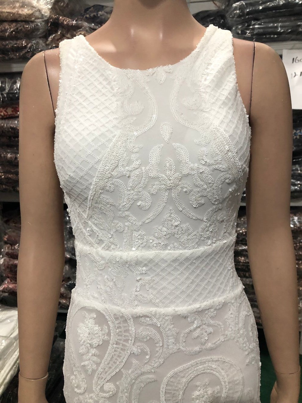 Lace & Sequin Fishtail Wedding Dress Romantic Bridal Evening Gown 20