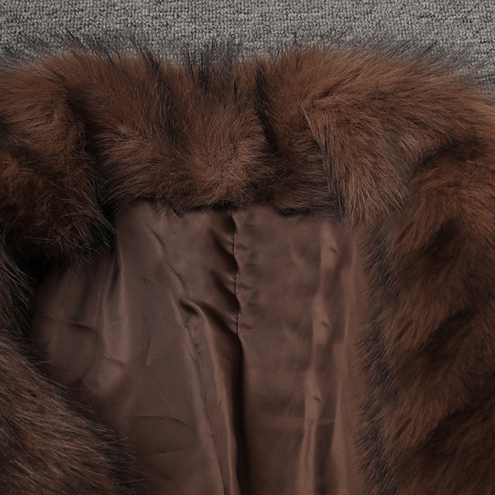 Women Short Pu-Leather Winter Plush Jacket 8