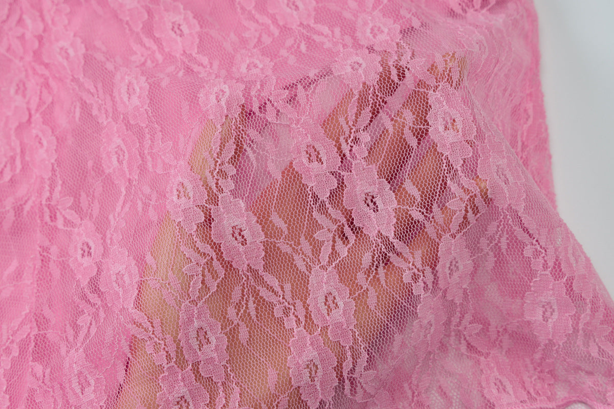 Women summer sexy See-Through Lace Patchwork V-neck Top and shorts two-piece set 18