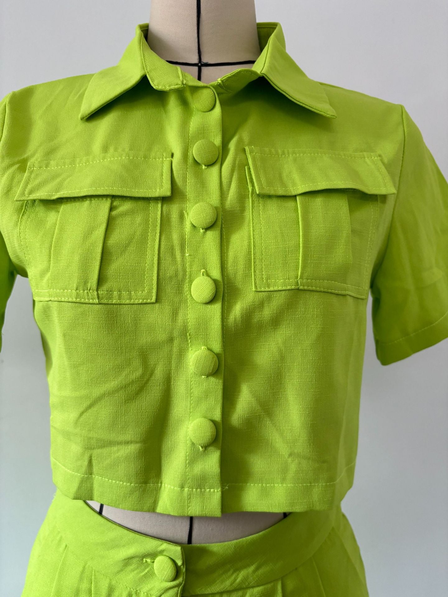 Women Summer Ladies Short Sleeve Chic Fashion Casual Women Two-Piece Pants Set 20