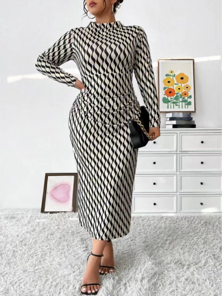 Plus Size Women sexy long-sleeved dress 6