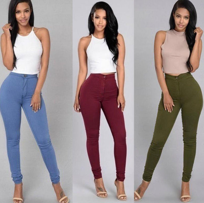 Women Summer Stretch Candy Casual Jeans 9