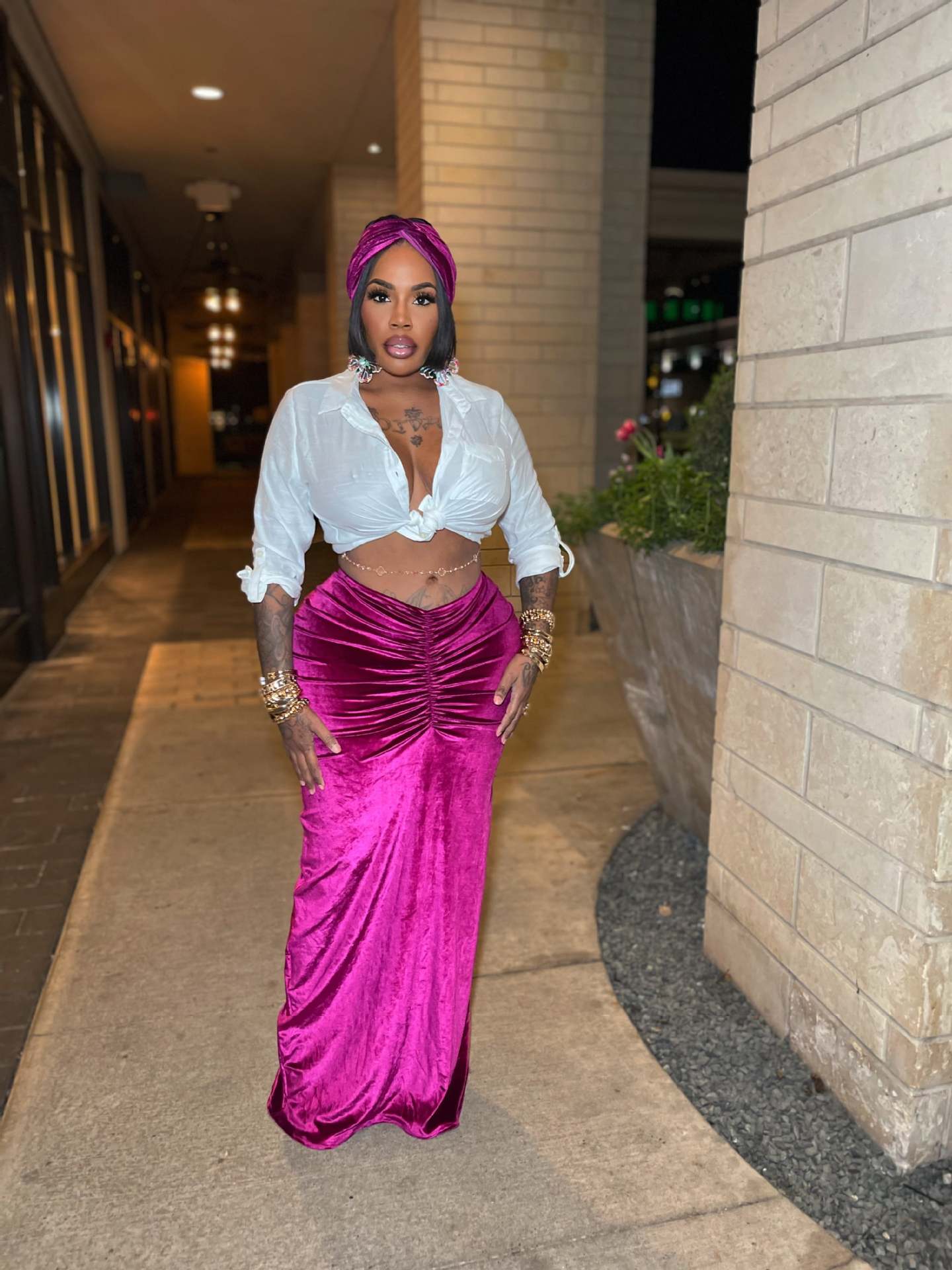 Women Casual Pleated Velvet Skirt 3