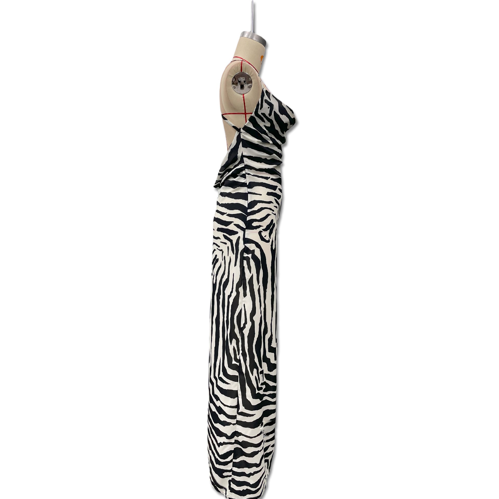 Women autumn zebra print slit lace see-through sexy holidays Dress 10
