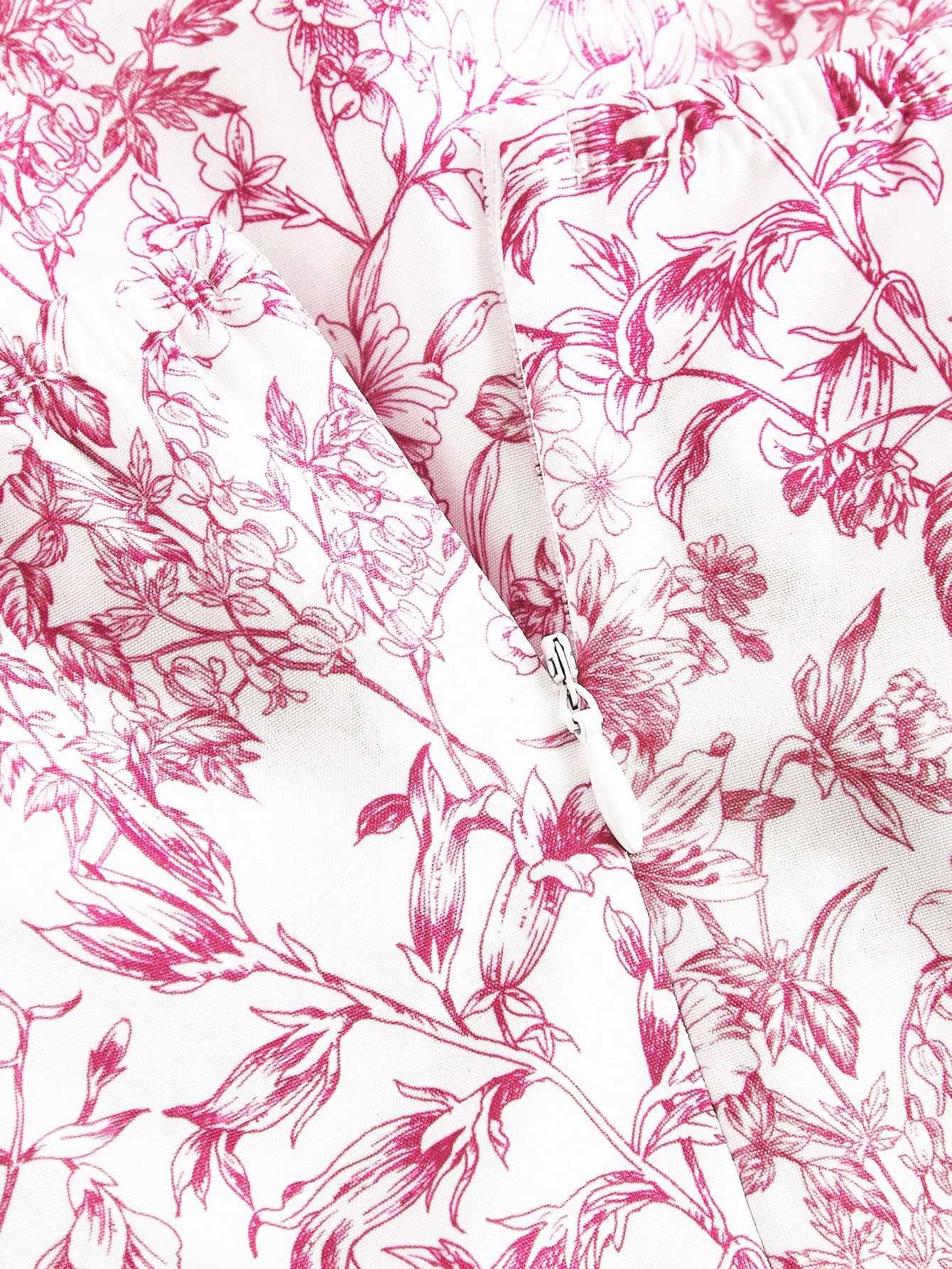 Women floral cascading ruffles dress 24