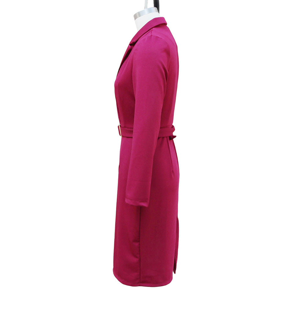 Women's Solid Color Sexy V-Neck Long Sleeve Bodycon Dress 9