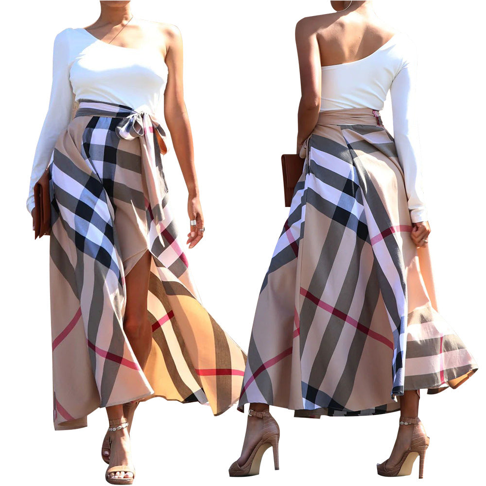 Women one shoulder printed slit dress 5