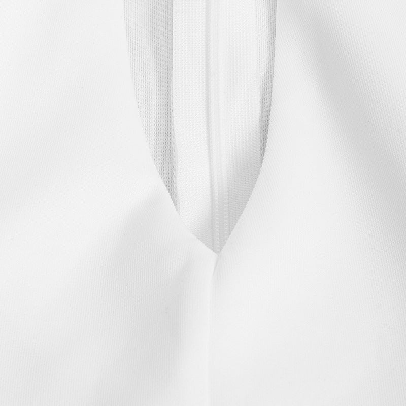 Summer Fashion Solid Color Deep V Sexy Slim Women's Dress 14