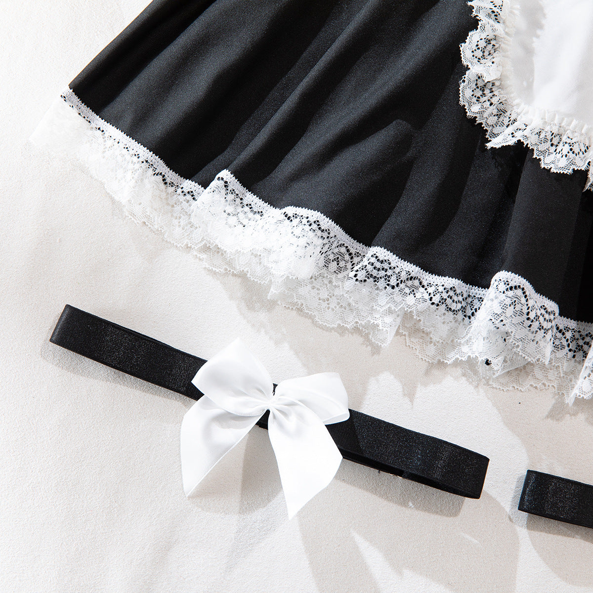 Women lace-up maid Pu-Leather cosplay uniform Sexy lingerie set 23