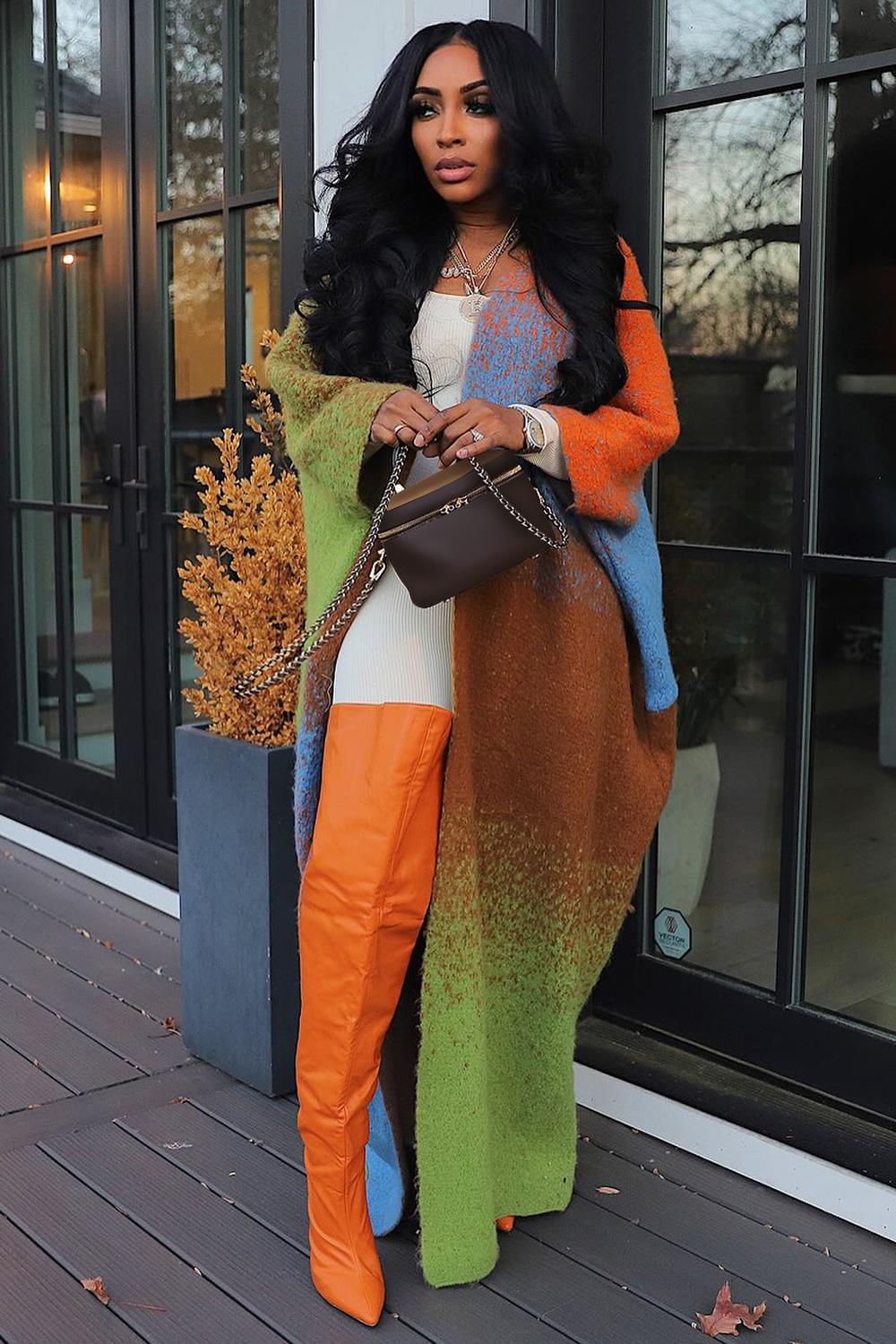 Women's Casual Loose Knitting Long Coat 4