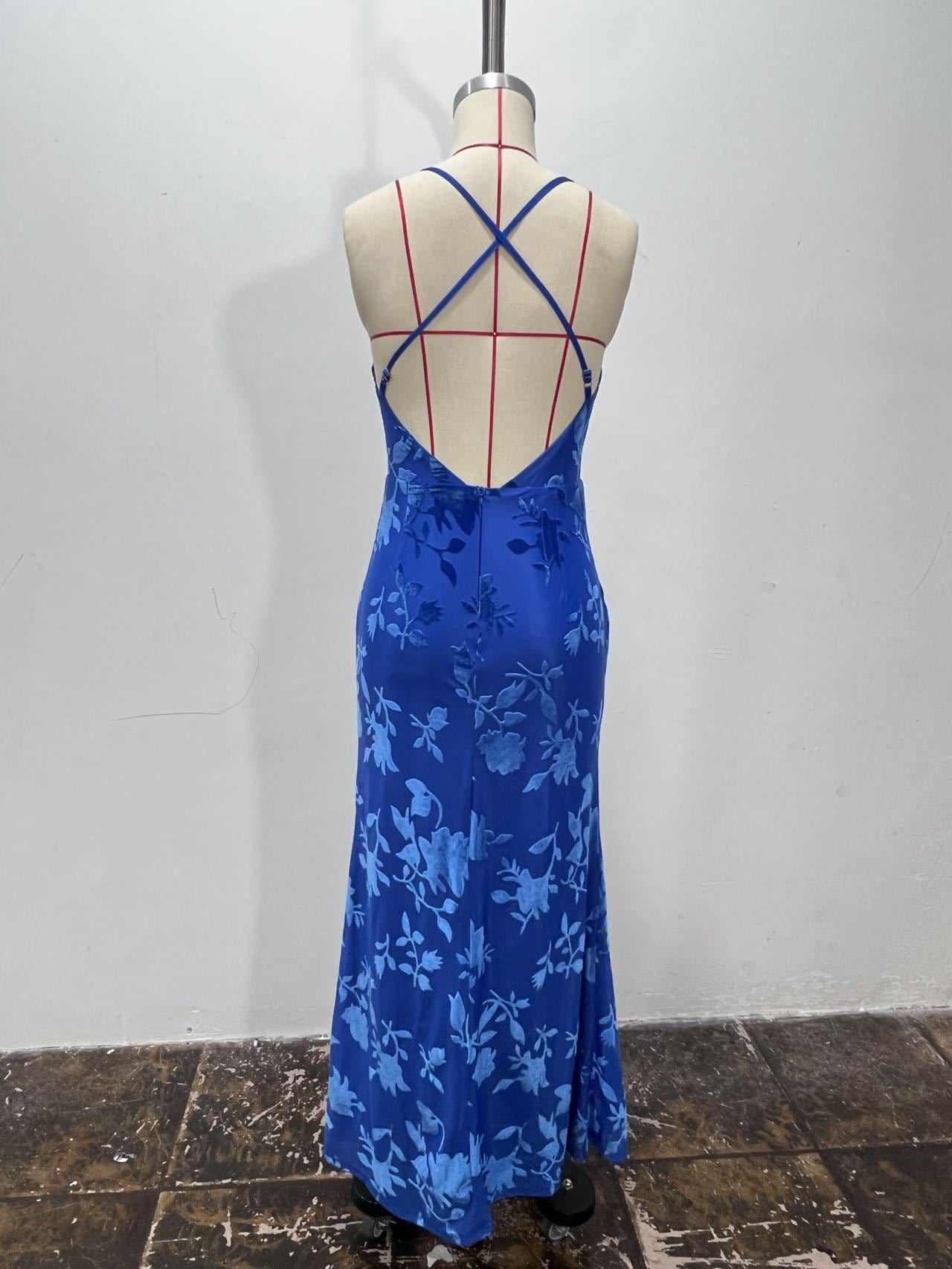 Women Blue Summer Elegant Evening Dress 7