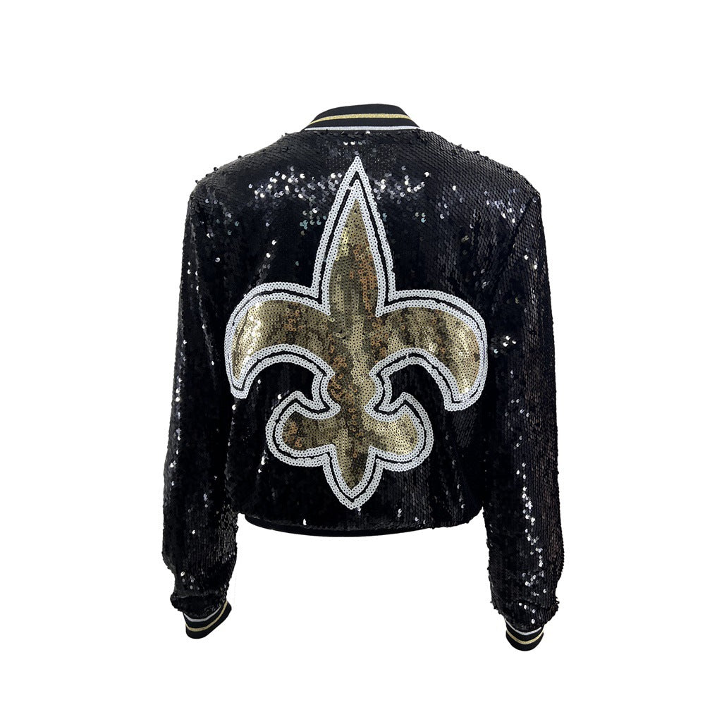 Women's Spring And Autumn Chic Short Sequined Jacket 12