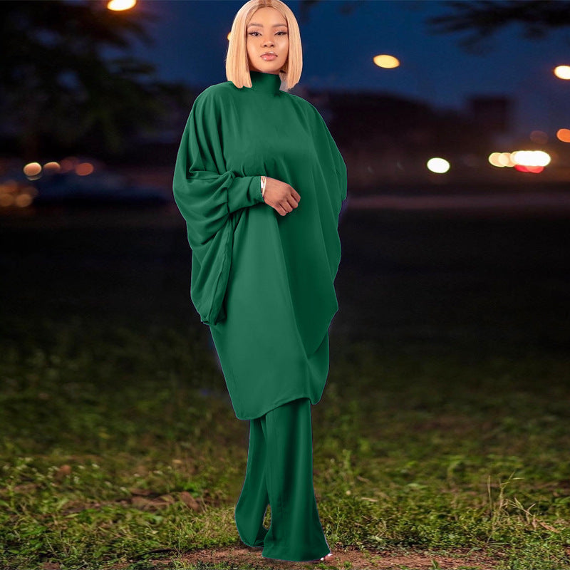 Autumn And Winter Chic Women's Suit Fashionable Baton Loose-Sleeved Shirt Straight-Leg Trousers Two-Piece Set 4