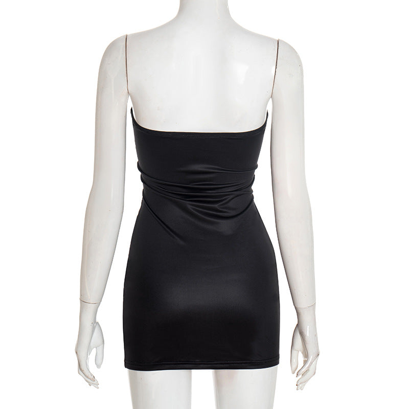 Women's Autumn Strapless Halloween Print Tight-Fitting Mini Bodycon Dress 4