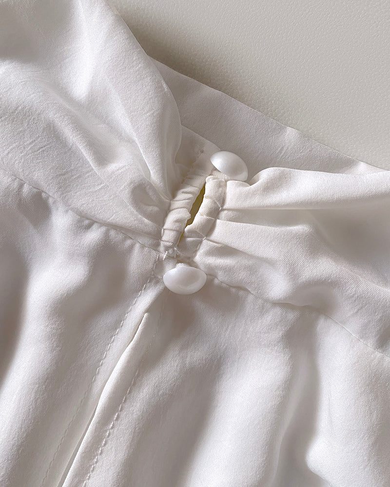 Women's High Neck Loose Bat Sleeve Pleated Shirt 8