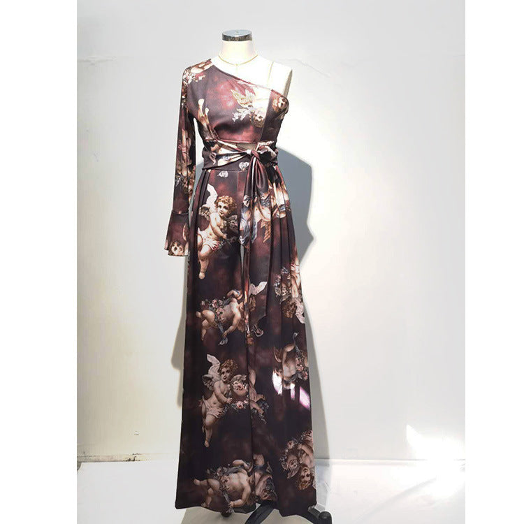 Women's Single Sleeve Print Tie Jumpsuit 16