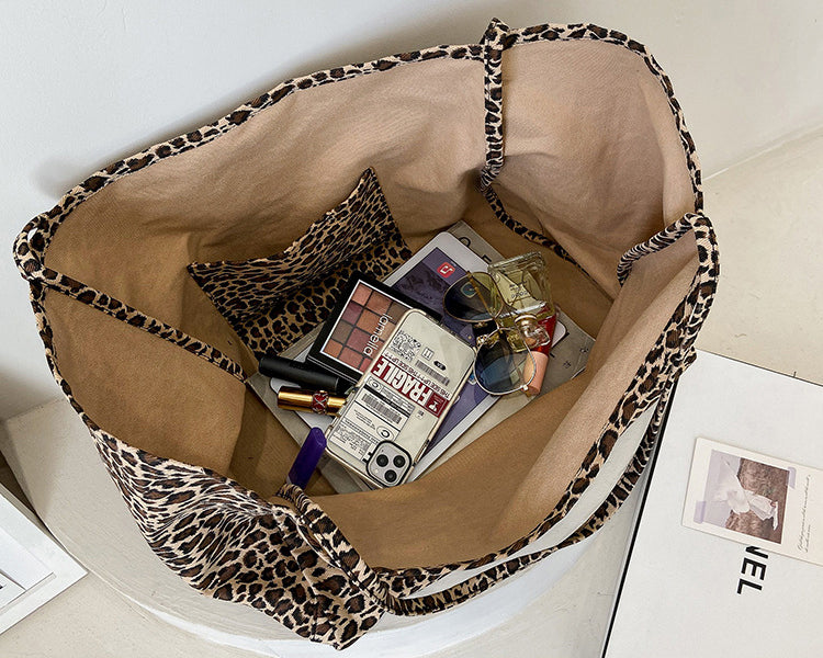 Single Shoulder Women's Bags Leopard Print Casual Shopping Bag Large Capacity Fashion Tote Bag 11