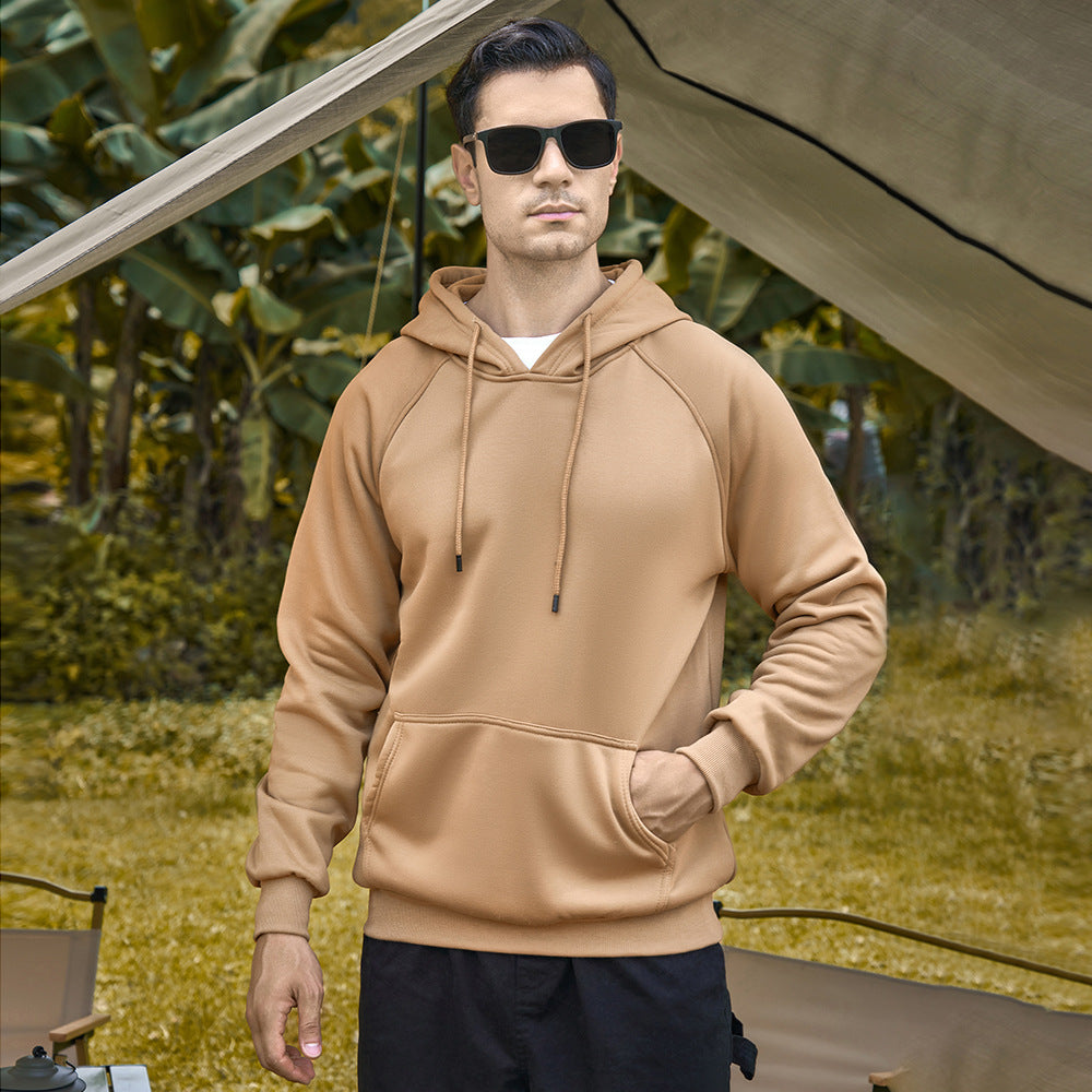 Men's Loose Solid Fleece Long Sleeve Hoodies 28