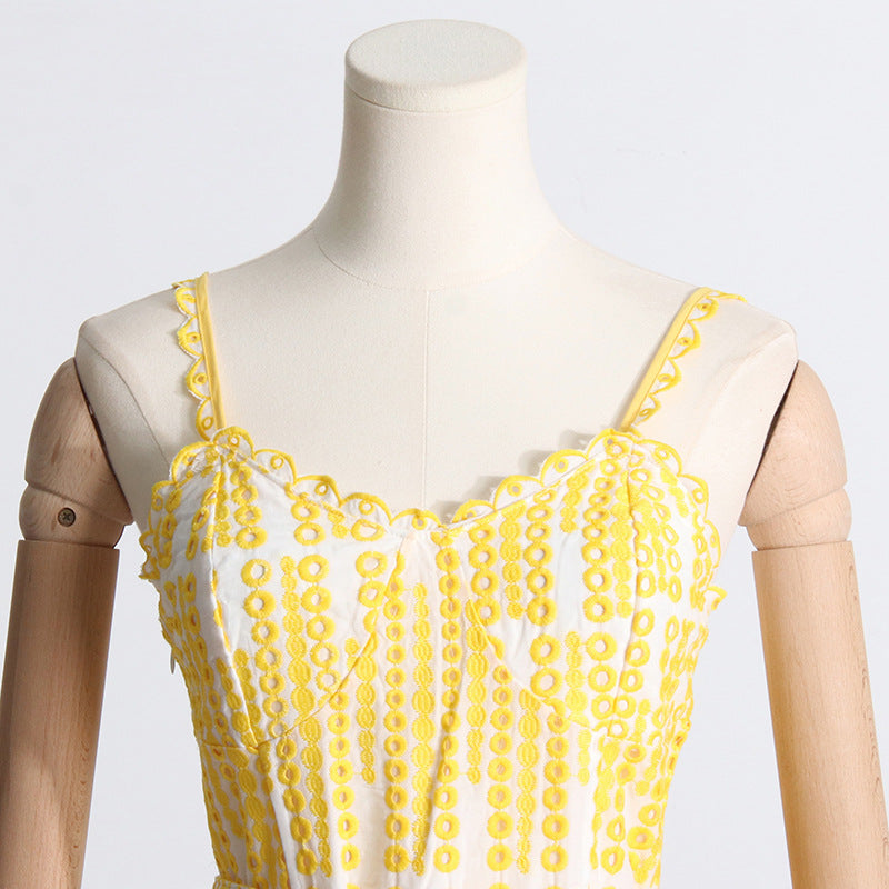 Summer Style Embroidery Sexy Strap Ruffle Slim Waist Women Short Dress 26