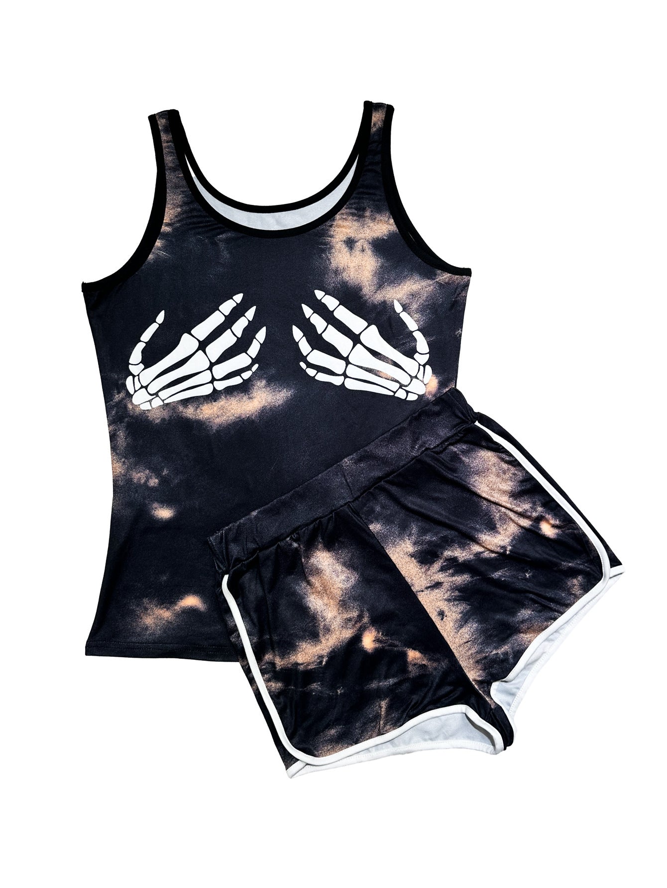 Women's clothing sexy tight fitting print vest shorts two-piece set 18