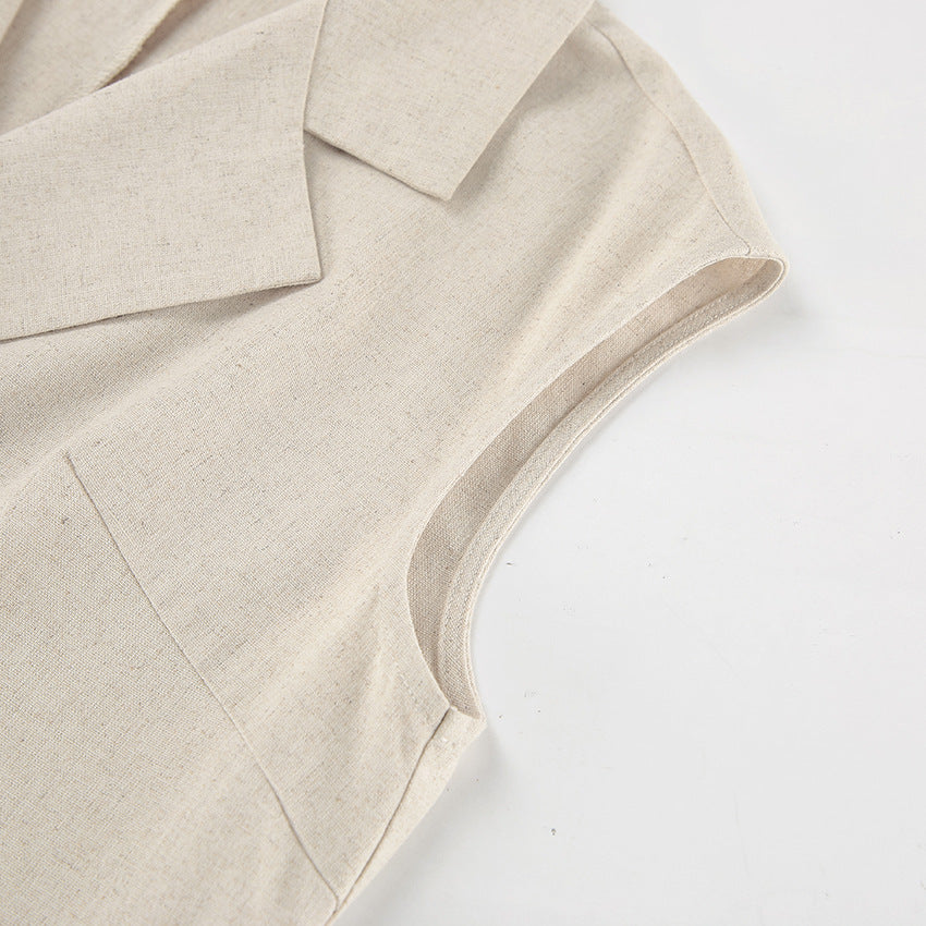 Women French Turndown Collar Belt Dress 14