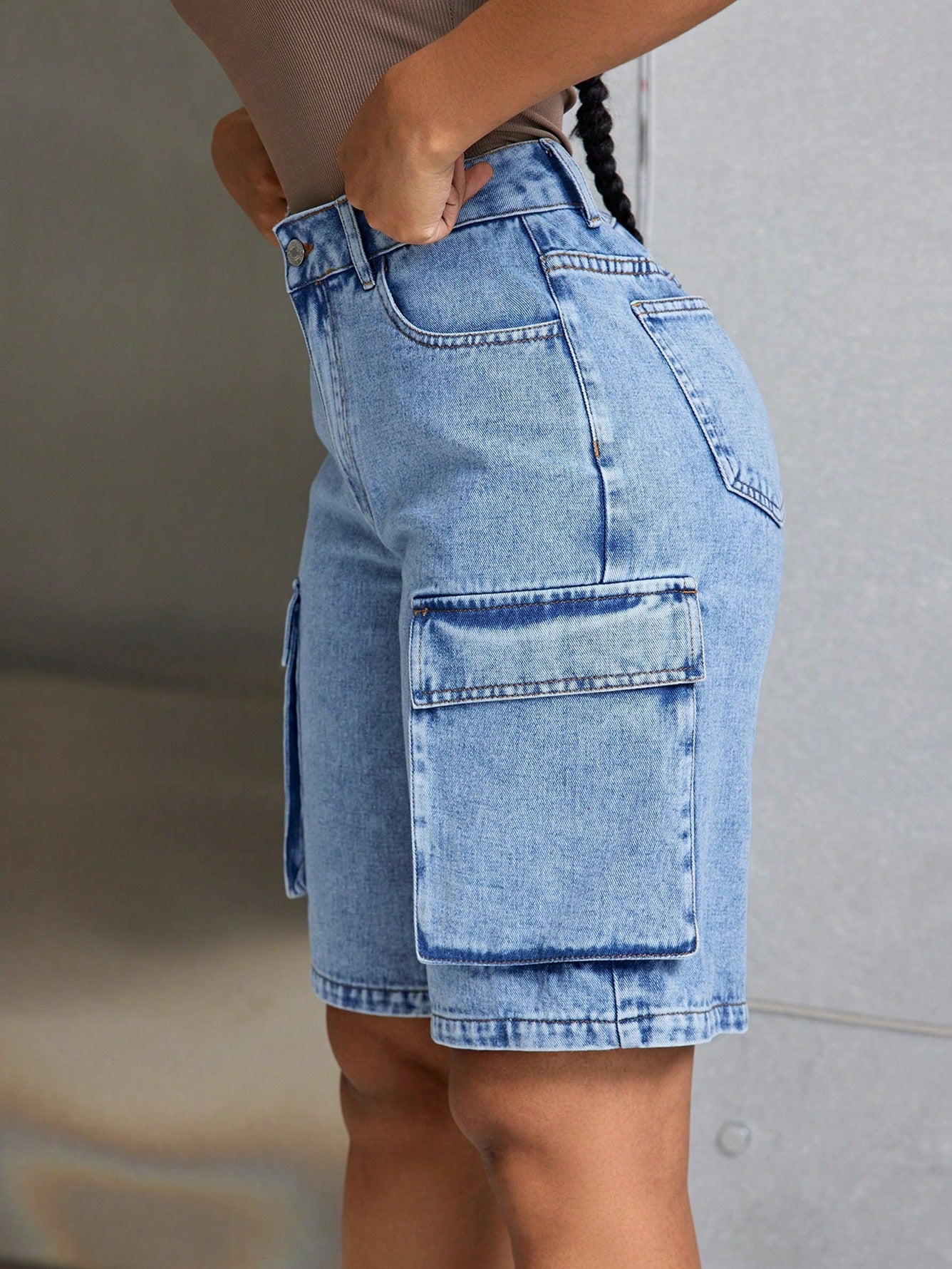 Casual Denim Mid-Length Shorts 6