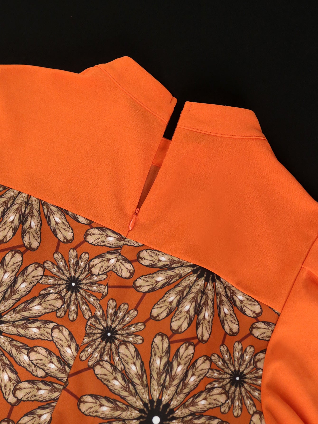 Fashionable Floral Print Bell Bottom Sleeve High Waist Elegant Party Chic Dress 9