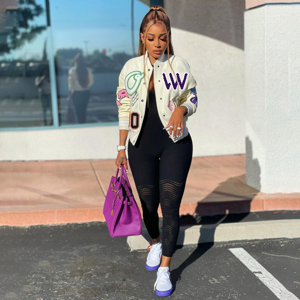 Women'S Printed Ribbed Casual Jacket 3