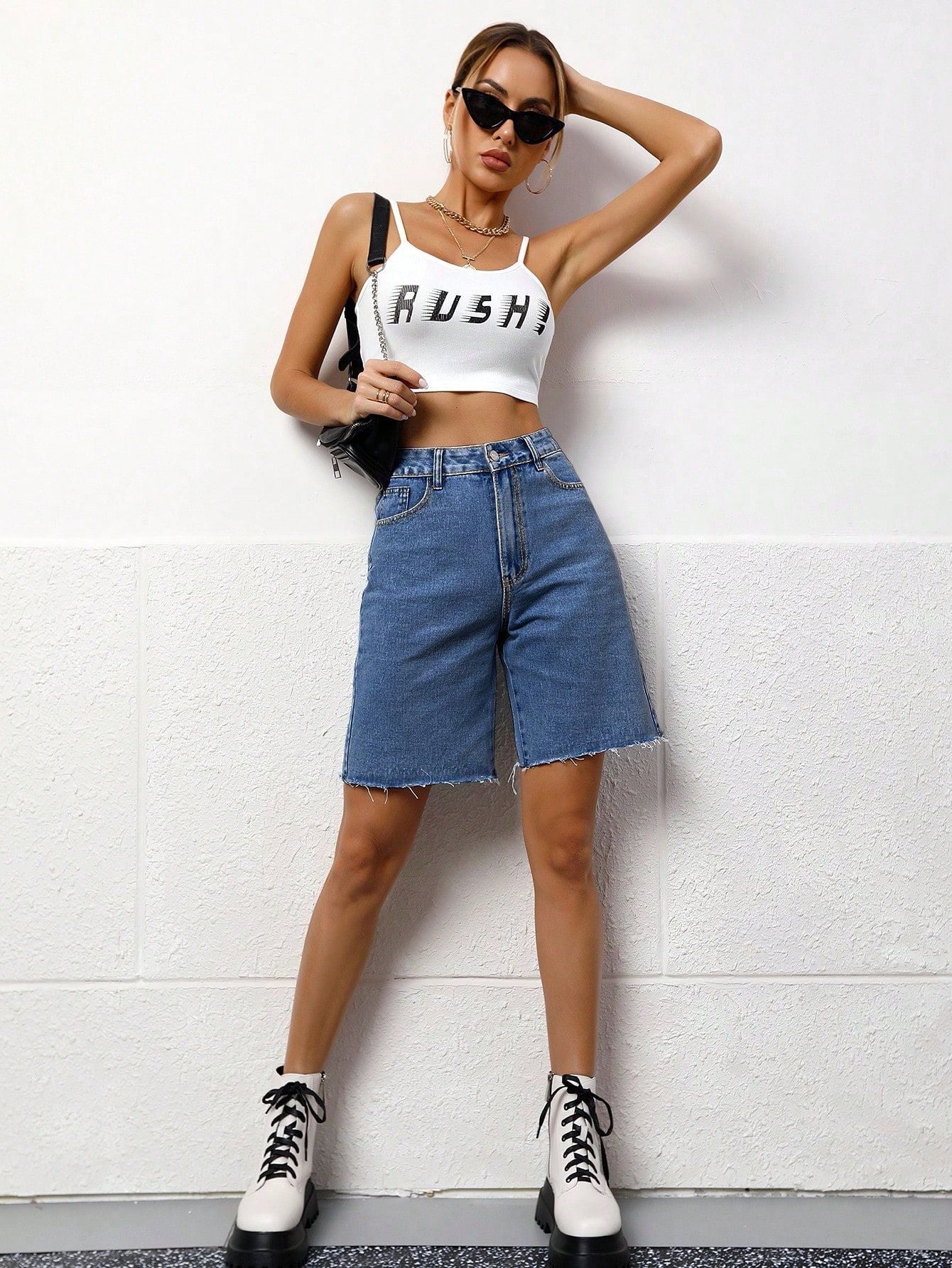 Women Casual Washed Denim Shorts 24