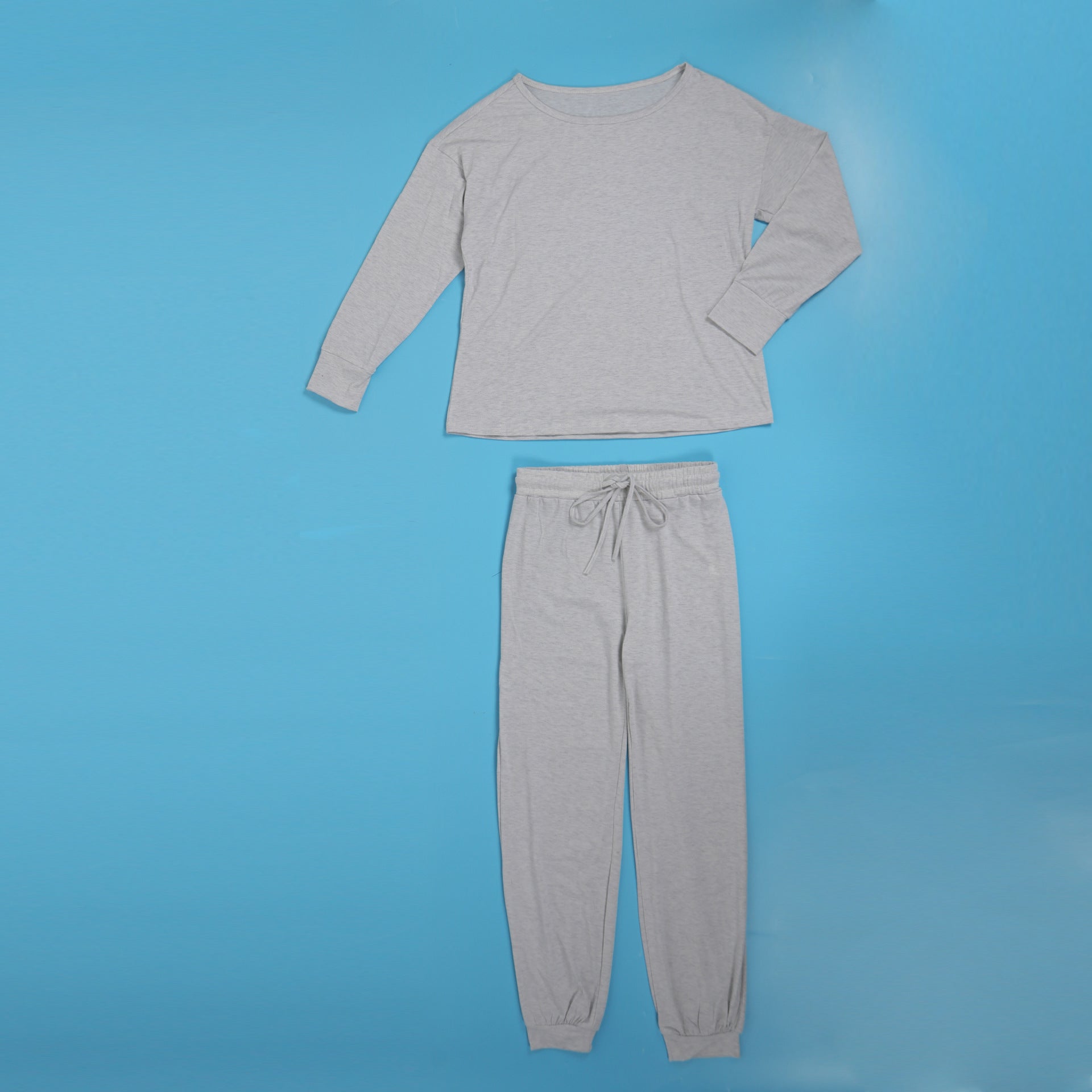 Women Solid Casual Slash Shoulder Top and Pant Two-piece Set 18