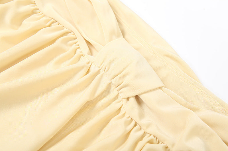 Autumn Women's Fashion Sexy Strapless Crop Top Sexy Chic Long Skirt Two-Piece Set 18