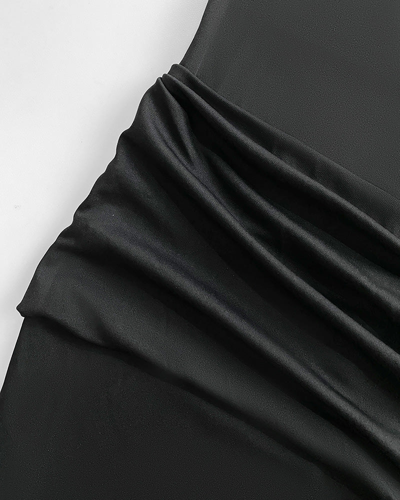 Women Sexy Square Neck Backless Slit Dress 7