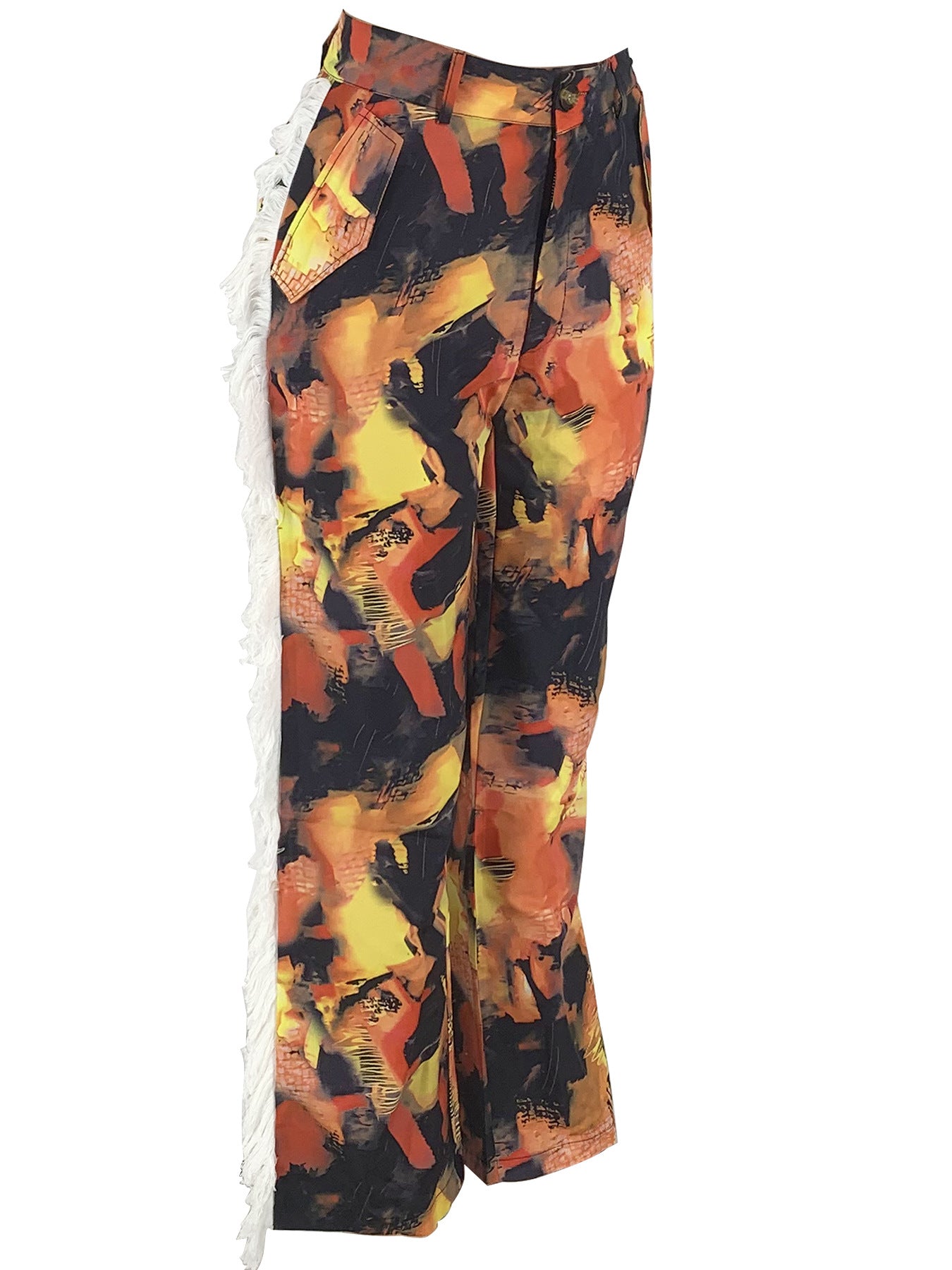 Printed Pocket Loose Casual Pants 10
