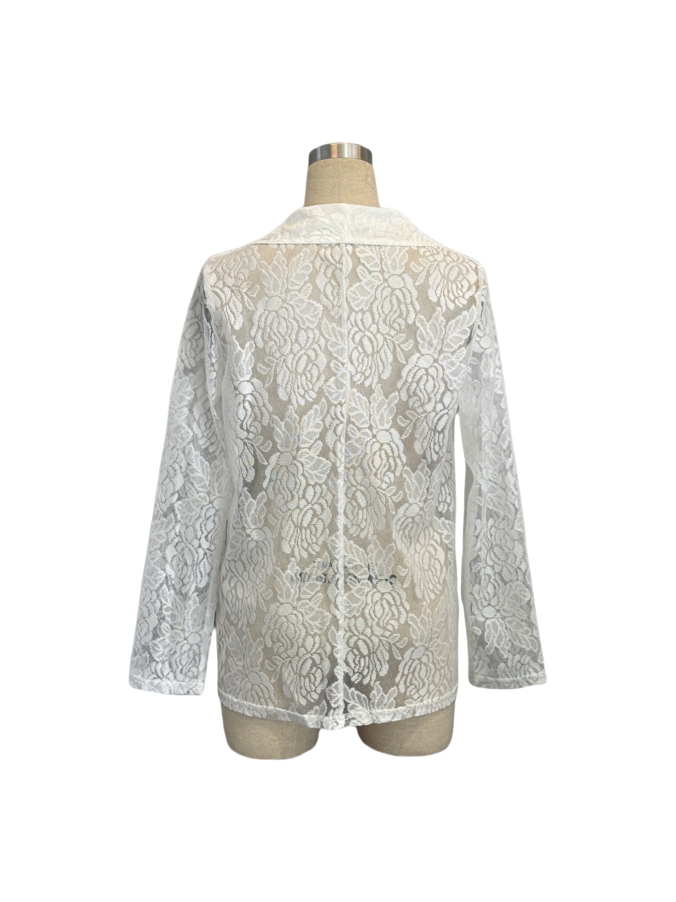 Spring/Summer Women's Fashion Lace Embroidery White Casual Blazer Jacket 7