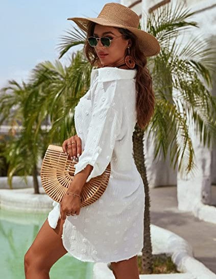 Chiffon Shirt Jacquard Loose Women's Casual Blouse 12