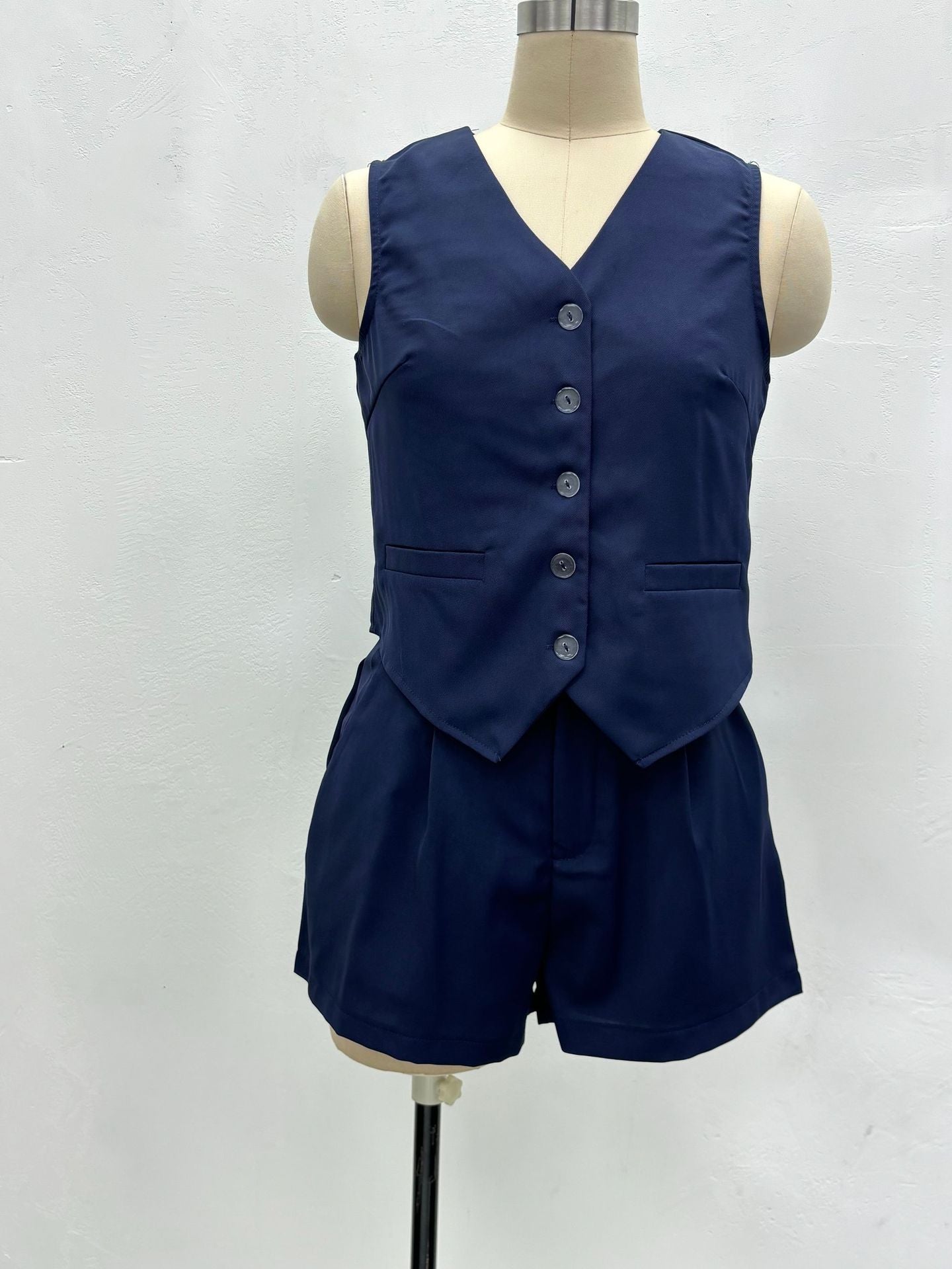 Summer Casual Sleeveless Vest Shorts Women's Two-Piece Suit 12