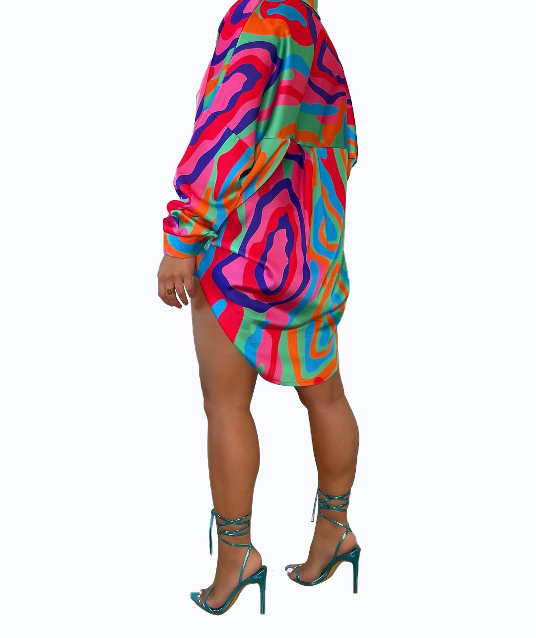 Women's Tie Dye Print Fashion Cardigan Dress 8