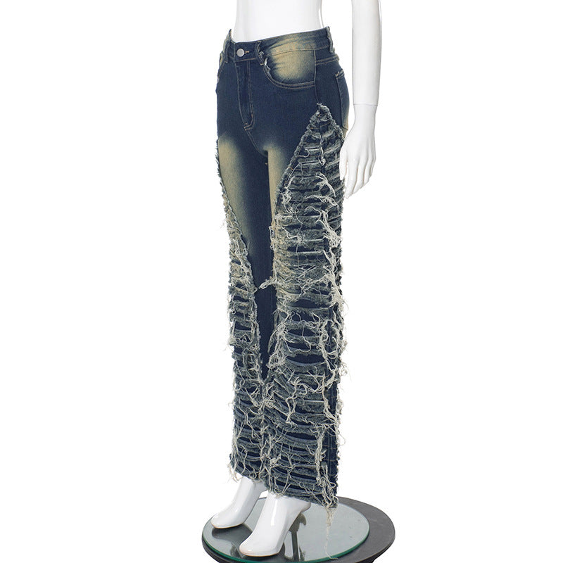 Plus Size Women autumn trend Denim wide-leg Pant 7