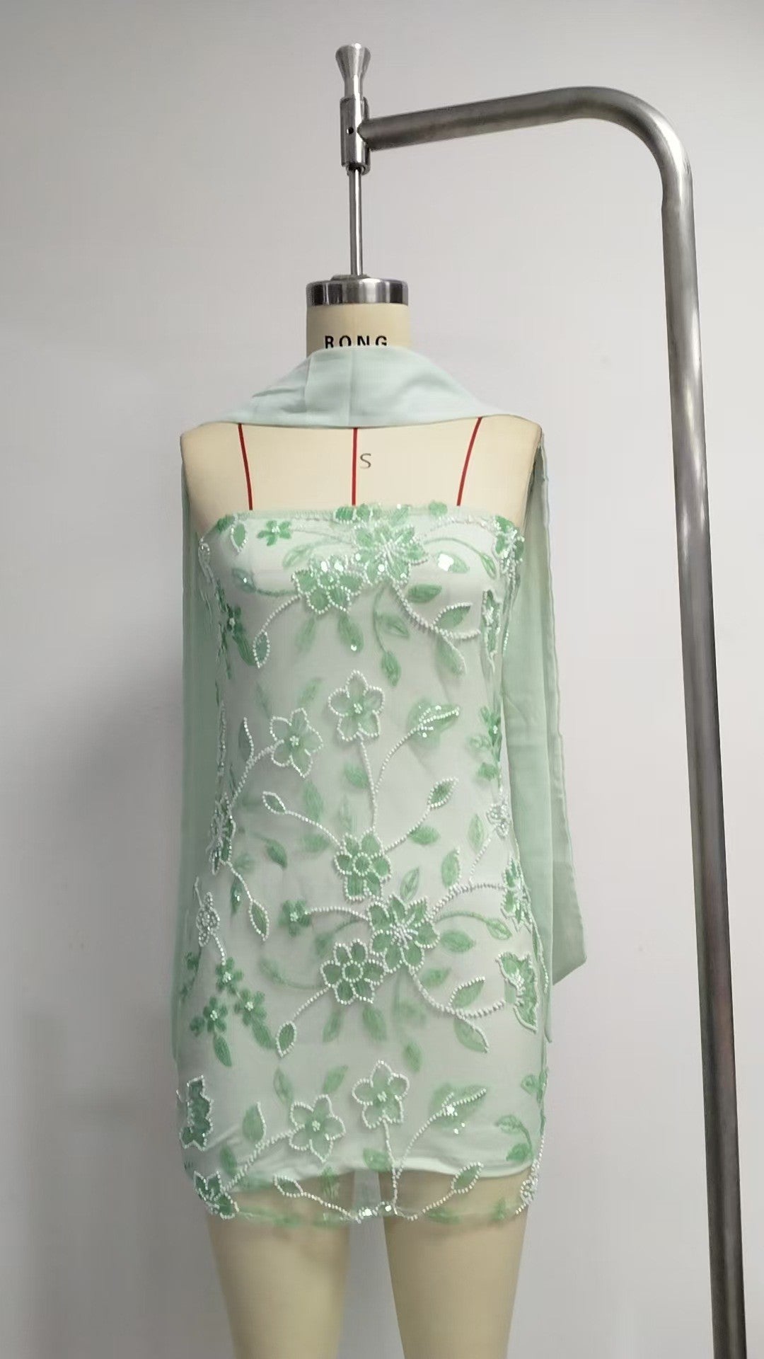 Women's Summer Strapless Sequin Bodycon Short Dress 38