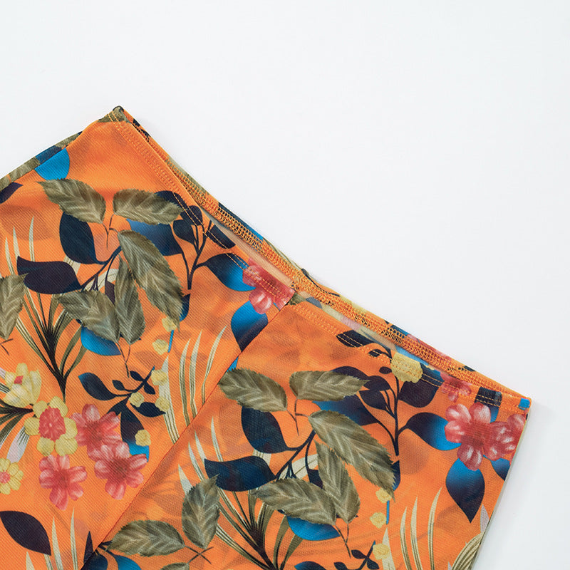 Women Sexy Rainforest Print Mesh Pants 15