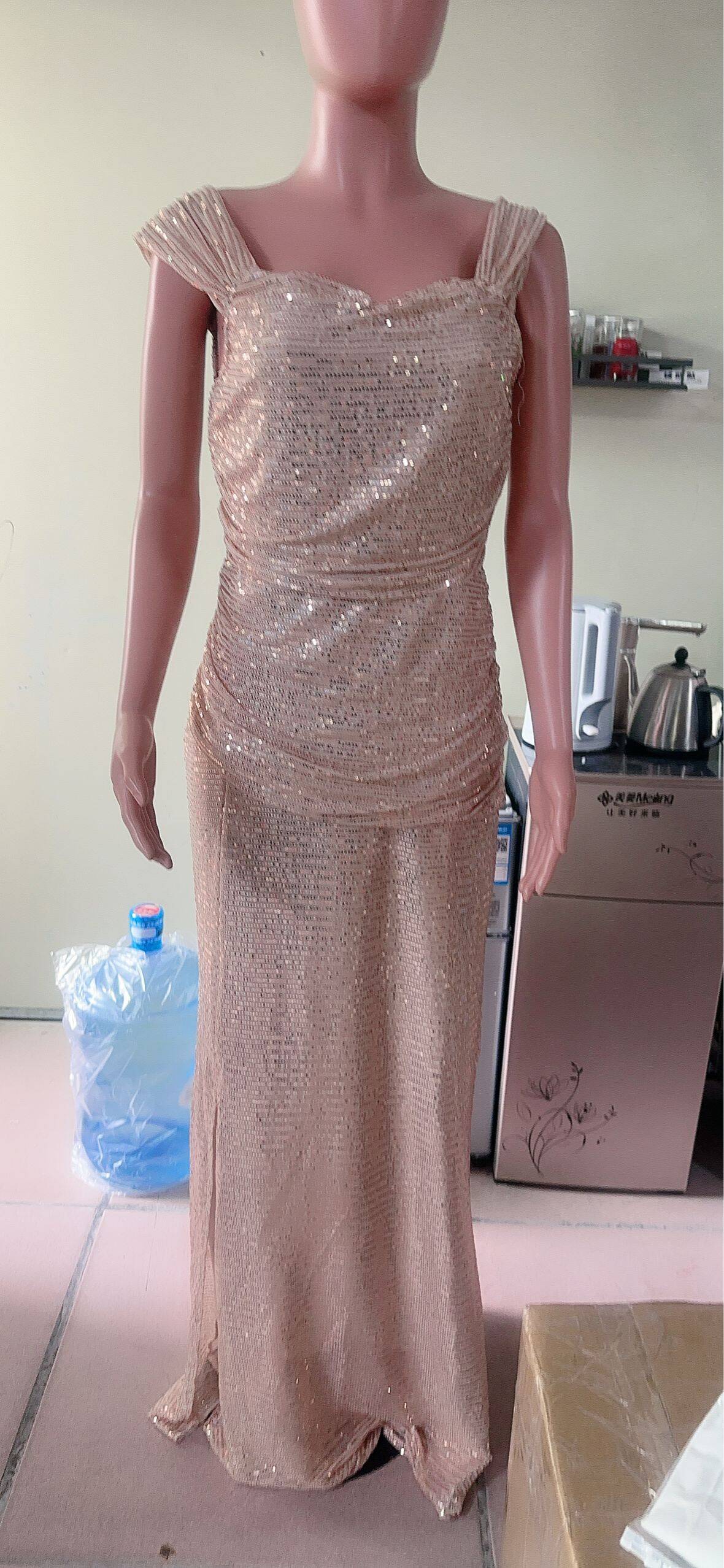 Women Sequin Off Shoulder Slit Dress 23