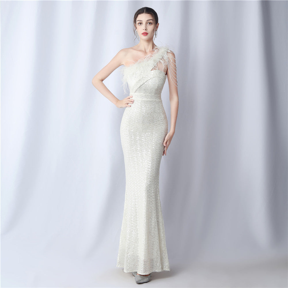 Luxury Sequin Slash shoulder Sleeveless Mermaid Plus Size Formal Party Evening Dress 17