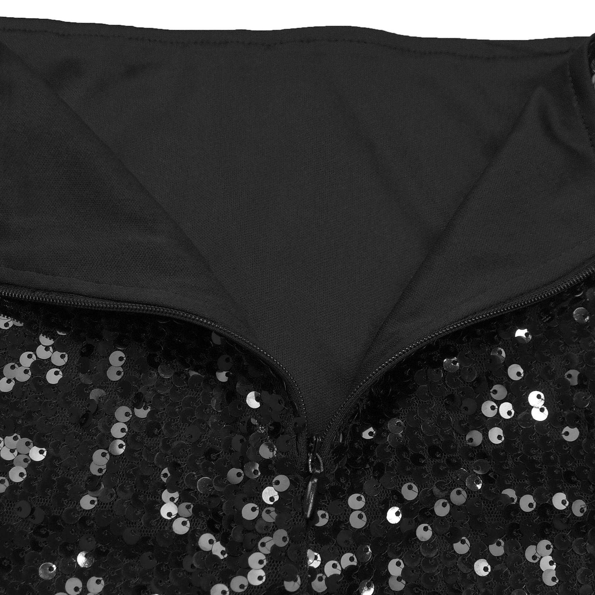 Fashion Women's Sexy Low Back Sequin Top Short Skirt Two-Piece Set 19