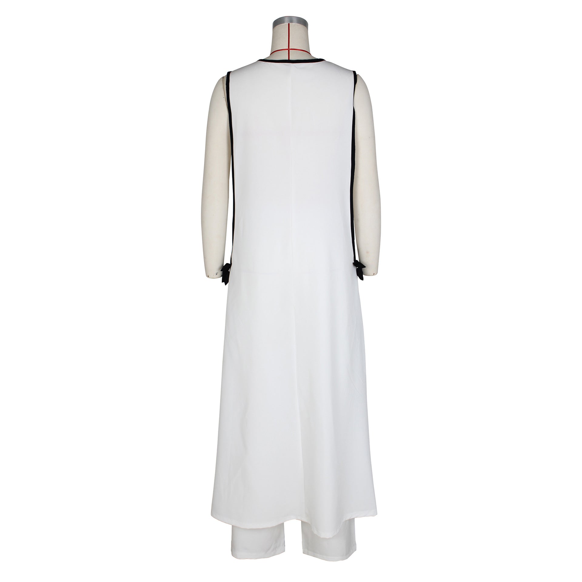 Women Sexy bow sleeveless dress and wide leg pants two-piece set 12