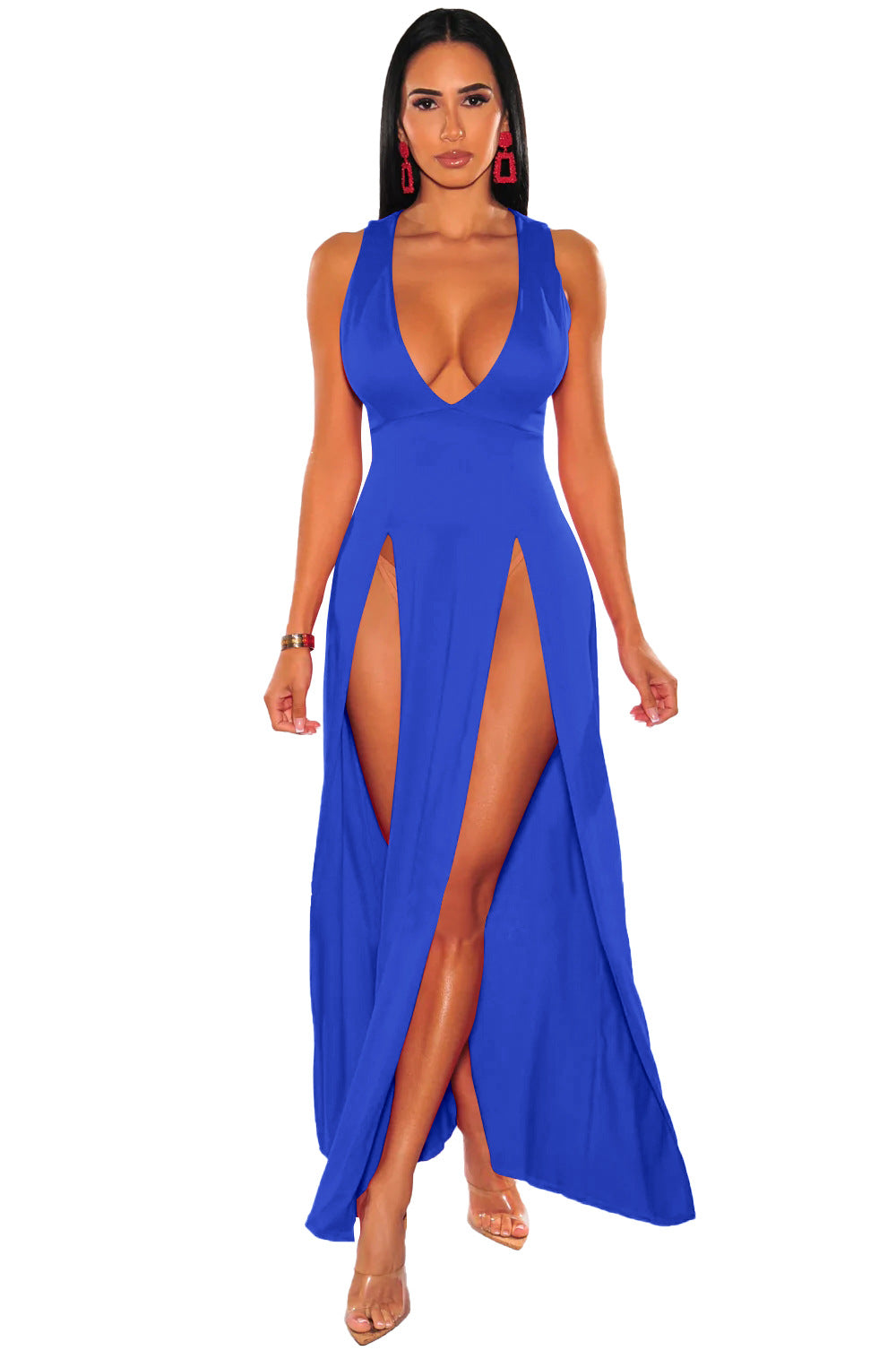 Summer deep v slit multicolor bandage nightclub dress 8