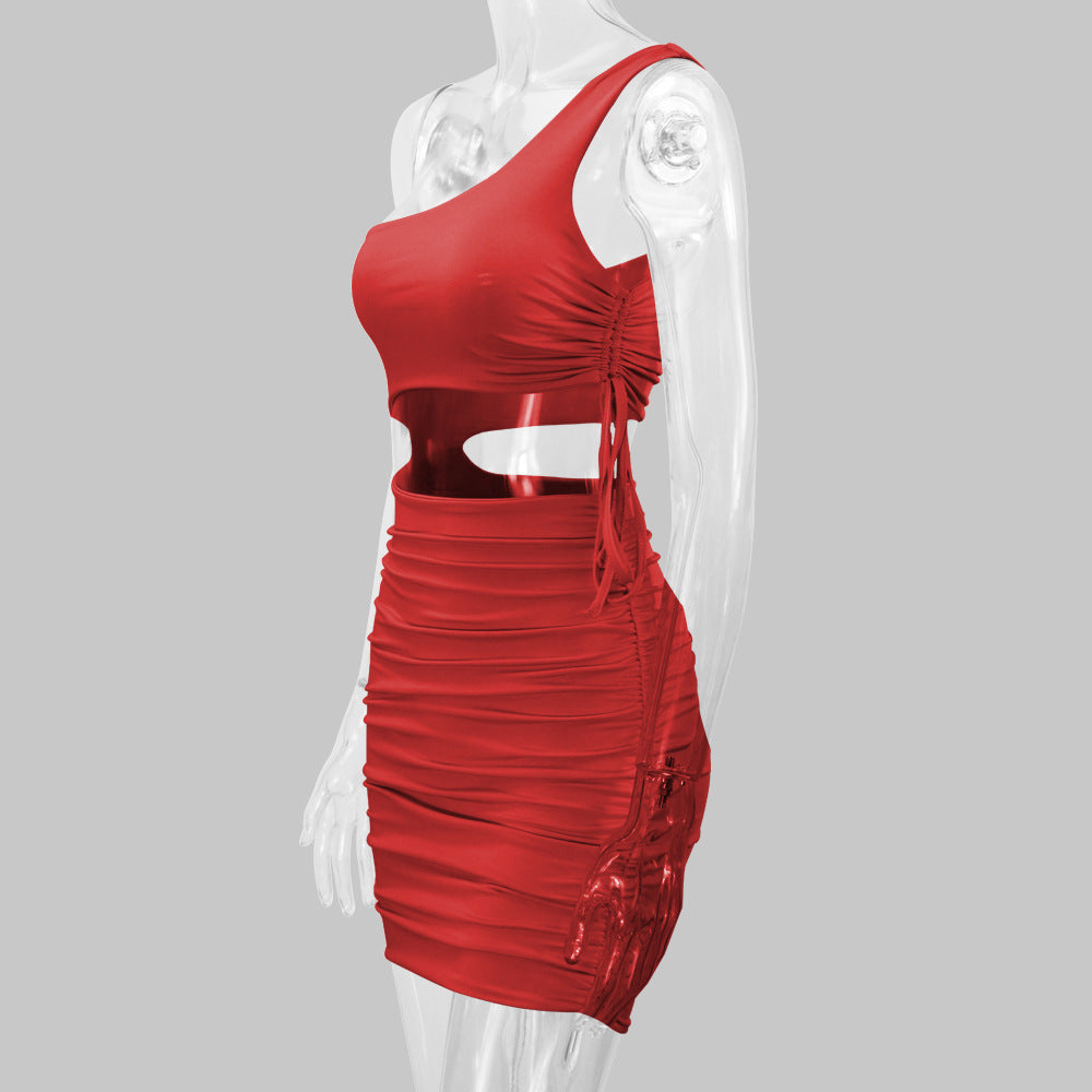 Women sexy hollow pleated Bodycon Dress 29